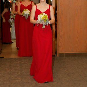 Long Red Bridesmaid Dress